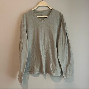 Men’s 100% Cotton Green Grey Size Medium Ling Sleeve T Shirt PD&C